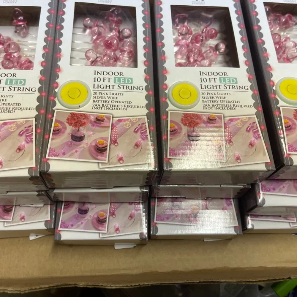 BABY SHOWER 12 PACKS OF 10 ft Indoor 20 Pink Light Party Favor LED Lights